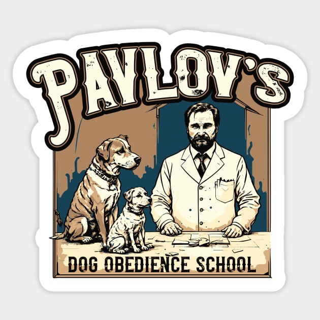 Vintage Pavlov's Dog Obedience School Sticker by SLAG_Creative